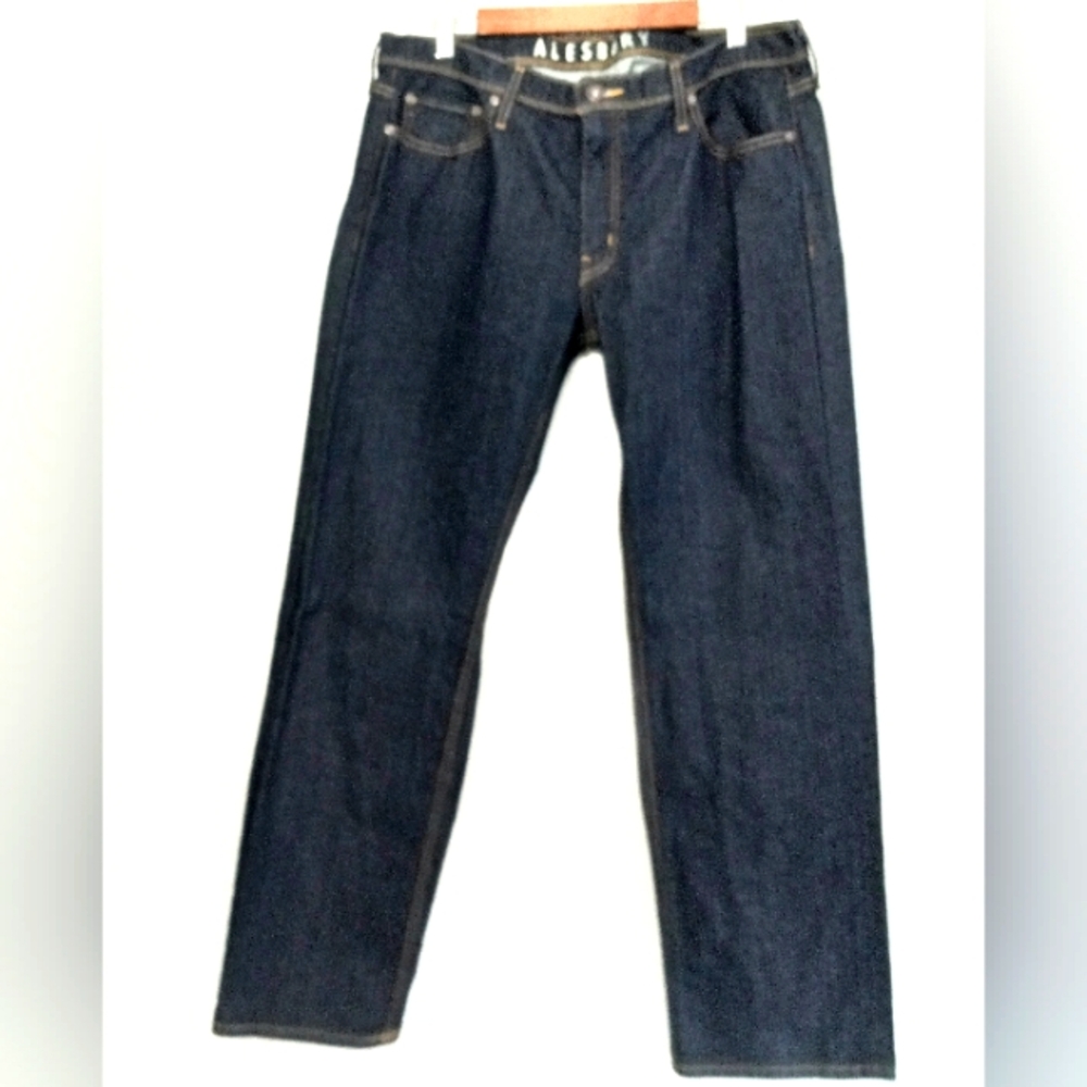 Alesbury 37x Men's Dark Wash Relaxed Fit Plain Pocket Blue Jeans